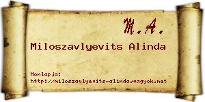 Miloszavlyevits Alinda névjegykártya